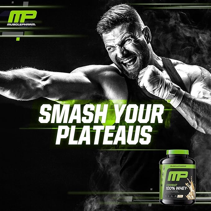 MusclePharm Combat 100% Whey Protein Powder Vanilla Flavor Fast Recovery &amp Muscle Gain with Whey Protein Isolate High Protein Powder for Women &amp Men Gluten Free 5 lb 70 Servings