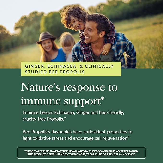 Gaia Herbs Rapid Defense Gummies - Supports Immune Health* - with Propolis Ginger &amp Echinacea - USDA Organic - 60 Vegetarian Gummies (30 Servings)