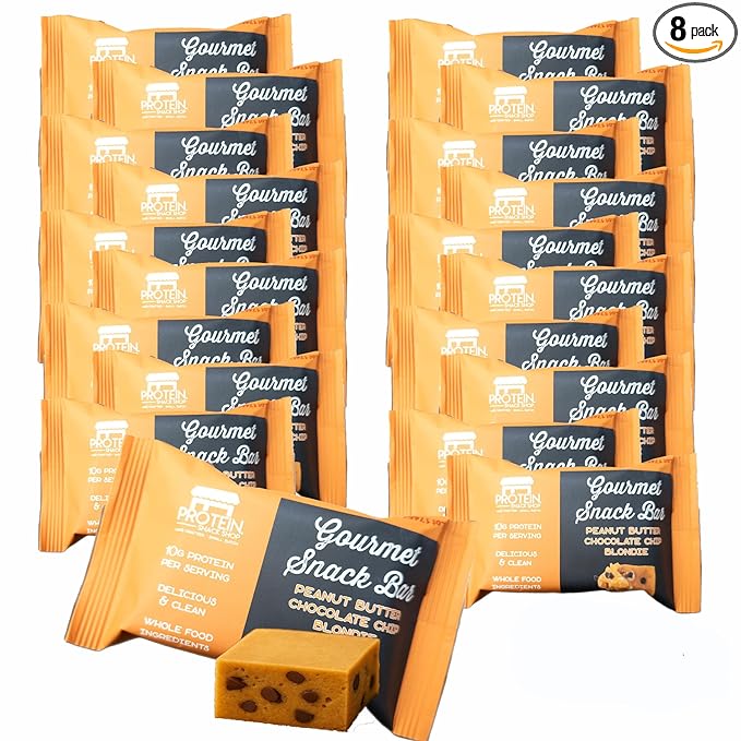 Gourmet Protein Brownie &amp Blondie Bars | High Protein Gluten-Free Honey-Sweetened No Seed Oils or Preservatives – Protein Snack Shop (8 Peanut Butter Chocolate Chip)