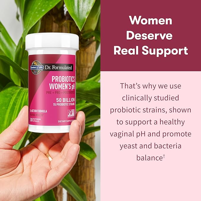 Garden of Life Dr Formulated Once Daily 3-in-1 Complete Prebiotics Postbiotics &amp Probiotics for Women PRE + PRO + POSTBIOTIC Supplement for Women’s Digestive Immune &amp Vaginal Health 30 Day