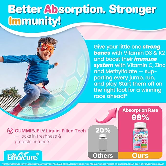 Kids Multivitamin Gummies with Omega-3 (DHA &amp EPA) + Organic Toddler Multivitamin Gummie 2 Pack