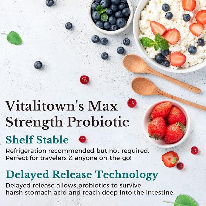 Vitalitown Probiotics &amp Inositol Bundle - 120 Billion CFUs 36 Strains + Prebiotics &amp Digestive Enzymes + Myo-Inositol &amp D-Chiro Digestive Health Immune &amp Hormone Balance for Men &amp