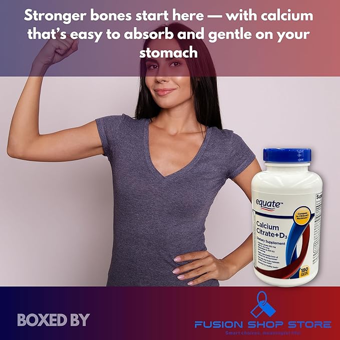 Calcium Citrate with Vitamin D3- Tablets 630mg 180ct (Pack of 1) Boxed by Fusion Shop Store