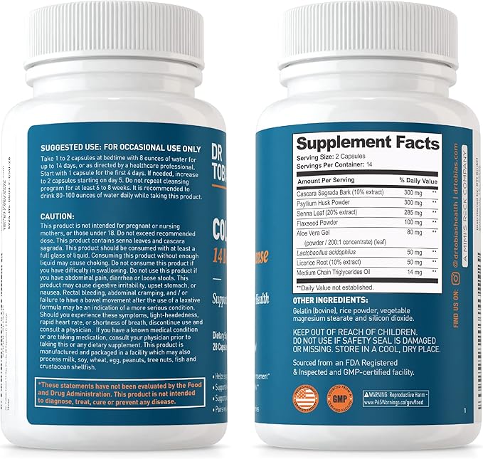 Dr. Tobias Colon 14 Day Cleanse and Deep Immune Probiotics and Prebiotics - Supports Temporary Detox and Ongoing Gut Health Non-GMO