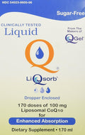 LiQsorb Liposomal CoQ10 (170ml Bottle) 100mg per 1 ml (Non Flavored Sugar Free Non-GMO) 170 Servings
