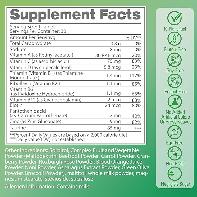 HisFuel Multivitamin for Men 20-in-1 Mens Vitamins with Natrual Fruits &amp Veggies Vitamins &amp Minerals Taurine Boost Energy &amp Health Support Immune &amp Antioxidant Shield 60 Days Sup