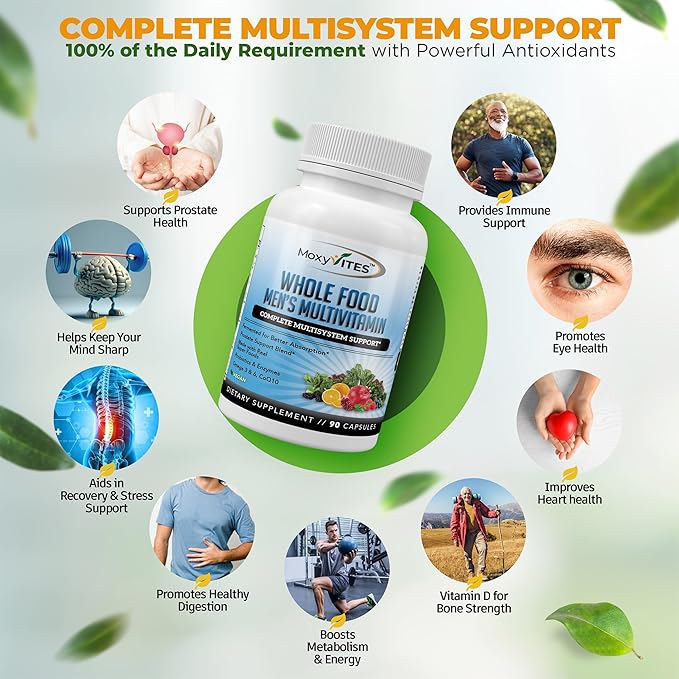 Methylated Mens Multivitamins - Daily Mens Vitamins with 44 Organic Whole Food - Multivitamin for Men with Iron &amp Fermented Nutrients - Vegan Daily Vitamin for Men with B-Complex Probiotics Omeg