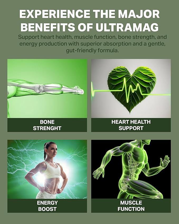 RetzlerRx UltraMag 125 Magnesium Glycinate Supplement - 240 Capsules with Patented TRAACS for Enhanced Absorption - Supports Cardiovascular Health Muscle Function Bone Health &amp Strength