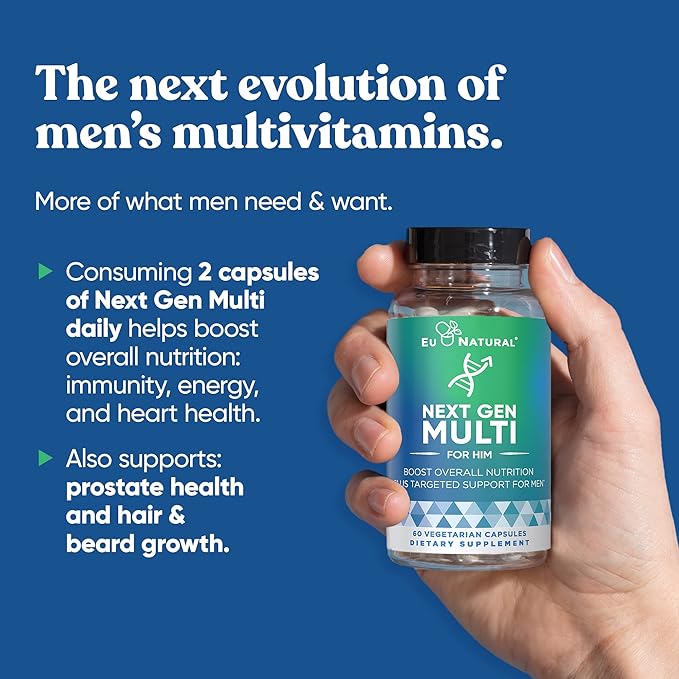 Eu Natural Next Gen Multivitamin Bundle for Him &amp Her- Optimized Daily Support for Energy Heart Bone Hair &amp Skin Health and More
