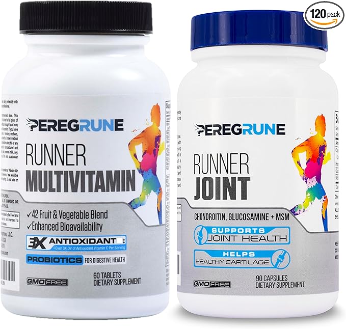 Runner Multivitamin &amp Joint Support Supplement | Antioxidants Complete B-Complex &amp Probiotics to Support Energy Endurance &amp Joint Wellness | Glucosamine Chondroitin &amp MSM | GMP Cert