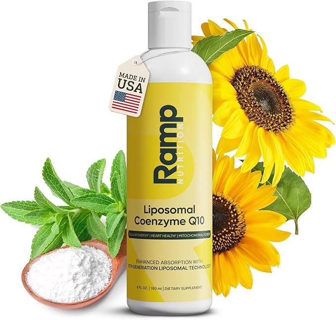 Liposomal CoQ10 Liquid – 100mg Ubiquinol CoQ10 – Liquid CoQ10 for Heart Health Energy &amp Mitochondrial Support – High Absorption – Vegan Non-GMO – 30 Servings