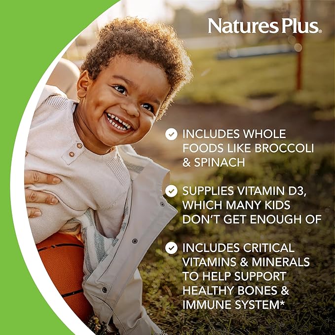 NaturesPlus Animal Parade Multivitamin Children's Gummies - 90 Count - Assorted Cherry Grape &amp Orange Flavors - Supports Immune System - Vegetarian Gluten Free - 30 Servings
