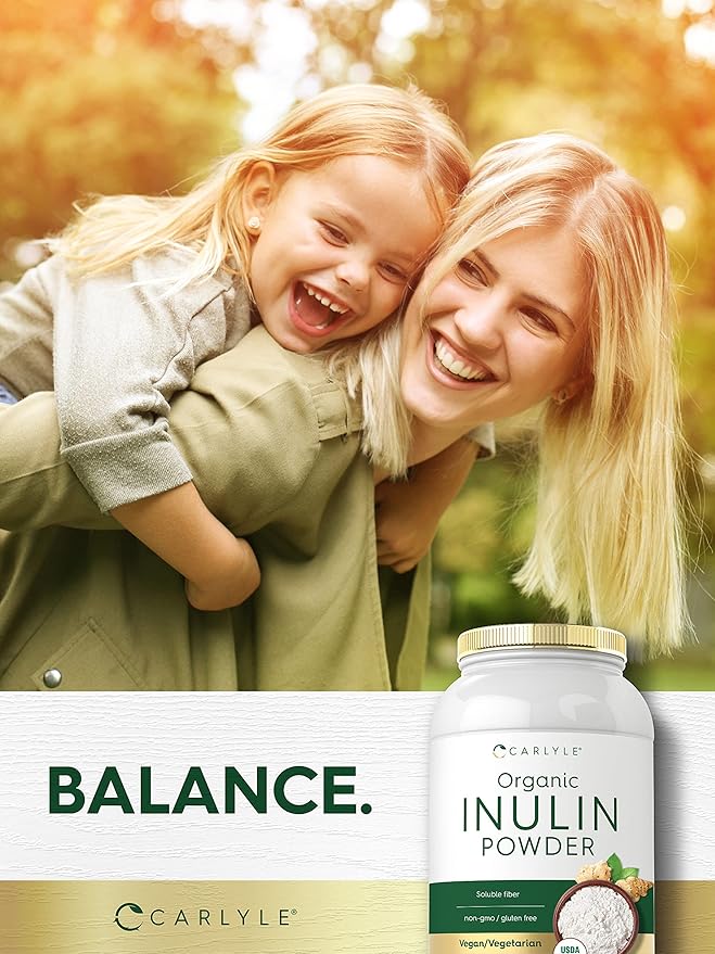 Carlyle Organic Inulin Powder 48oz | Prebiotic Fiber from Jerusalem Artichoke | Vegan Vegetarian Non-GMO &amp Gluten Free Supplement