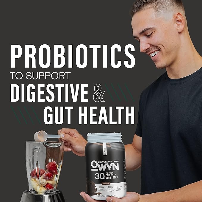OWYN Only What You Need Pro Elite Chocolate Flavored Protein Powder 32g Protein 0g Sugar 3g Fiber High Protein Dairy Free Gluten Free Plant Based Protein Powder 2.9LB