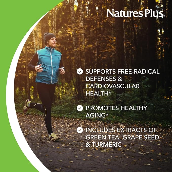 NaturesPlus Herbal Actives Resveratrol Extended Release - 60 Tablets - Vegetarian Gluten Free - 30 Servings