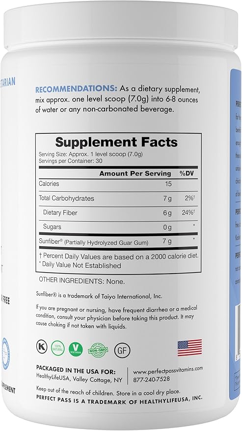 PERFECT PASS Prebiotics and Probiotics for Digestive Health Capsule and Powder Supplement Bundle for Adults Natural Bacillus Strains with PHGG for Gut and Digestive Wellness
