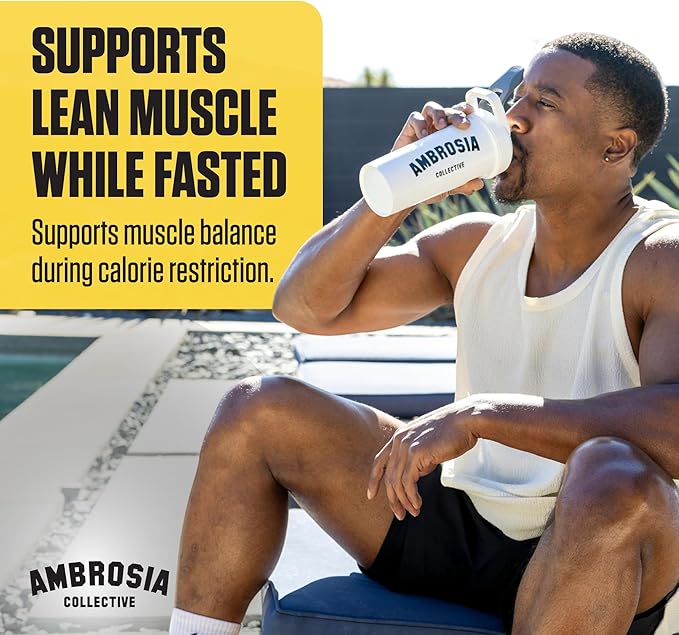 Ambrosia Hydroglyph Intraworkout Electrolytes Hydration Drink Mix | Sugar Free Electrolyte Powder with Amino Acids | Supports Lean Muscle During Fasting | 30 Servings | Pineapple Mango