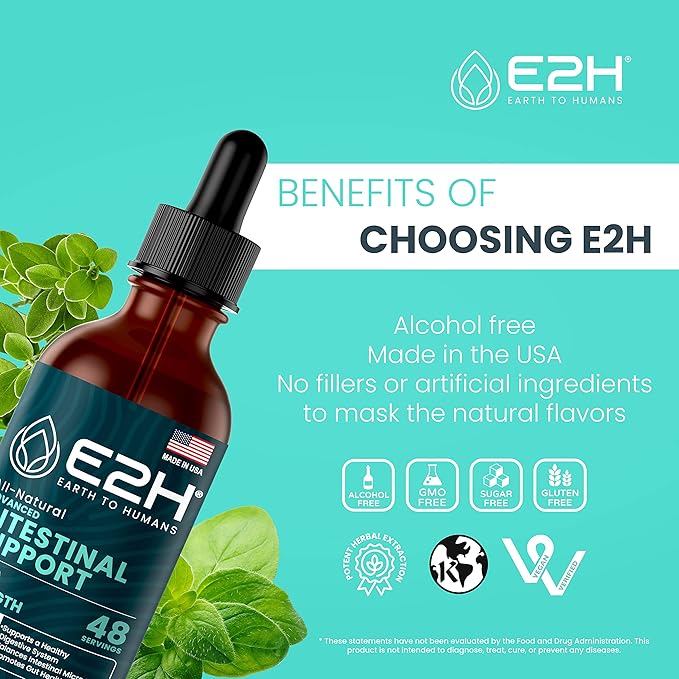 E2H Advanced Intestinal Support - Supports Intestinal Balance and Gut Health -Wormwood and Black Walnut Extract - Non-GMO Vegan - (3 Bottles)