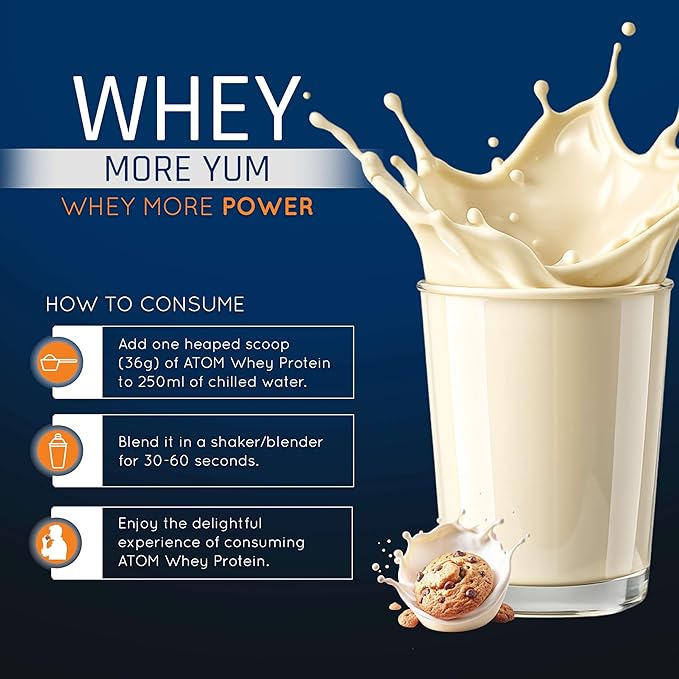 AS-IT-IS Atom Whey Protein 1kg/35.2 Oz With Digestive Enzymes | Usa Labdoor Certified for Accuracy &amp Purity | Cookies and Cream Flavor | 27g Protein | 5.7g Bcaaâ
