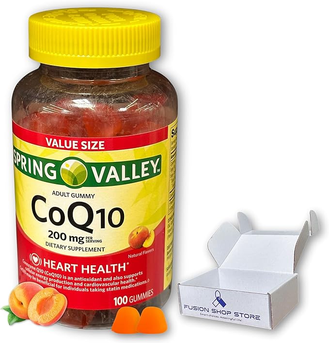 Coq10 200mg Gummies- Coenzyme Supplement for Adults Natural Flavor 200 mg 100 ct (Pack of 1) Boxed by Fusion Shop Store