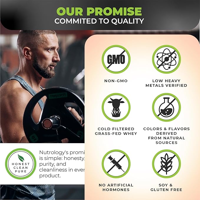 Nutrology Grass-Fed Whey Protein Powder Cold-Processed Grass Fed Whey &amp Amino Acid Powder for Enhanced Lean Muscle Recovery &amp Performance 28 Servings Shake Blend or Bake Vanilla Ice Crea