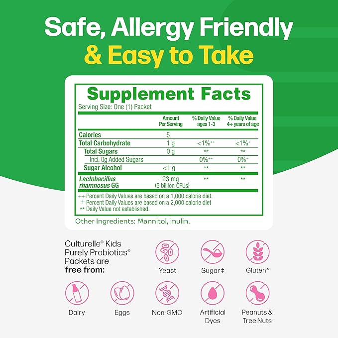 Culturelle Kids Daily Probiotic Packets for Kids (Ages 3+) - 50 Count – From the #1 Pediatrician-Recommended Brand – Flavorless Daily Probiotics for Digestive Health &amp Immune Support