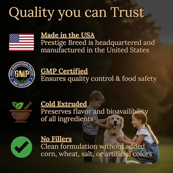 Multivitamins Balanced Nutrition for Your Golden Retriever 90 Count Made in The USA with Real Bacon
