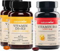 NatureWise (Pack of 2 Vegan Vitamin D3 5000IU + K2 - Organic Coconut MCT Oil - 30 Softgels[30-Day Supply] + [1] Vitamin B12 1000 mcg - Gluten-Free Non-GMO - 60 Softgels[60-Day Supply]