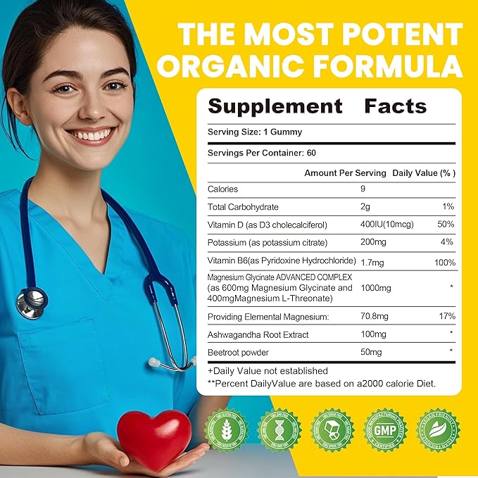 Potassium Magnesium GummiesHigh Absorption Magnesium GlycinateB6D3Potassium Citrate for Leg CrampsMuscleElectroyte for Adults KidsSugar-Free 120 Gummies (Pineapple)