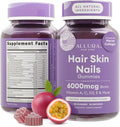 Hair Skin and Nails Vitamins for Women – Extra Strength 6000mcg Biotin Hair Gummies with Marine Collagen Vitamin E A C &amp PABA for Hair Growth Healthy Skin &amp Nails – Made in US Passion Fru