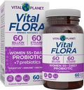 Vital Planet - Vital Flora Women Over 55 Daily Probiotic 60 Billion CFU Diverse Strains Organic Prebiotics Vaginal and Immune Support Digestive Health Probiotics for Women 60 Capsules