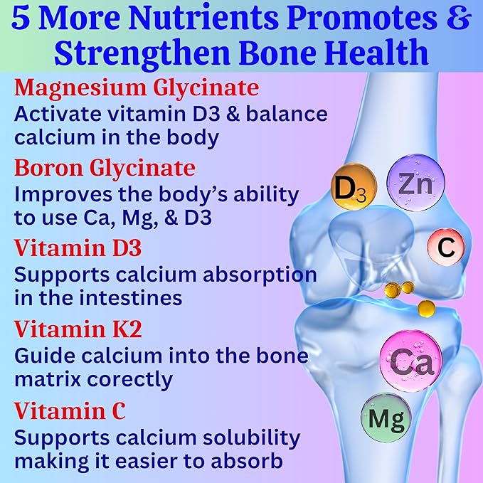 Liposomal Calcium AKG 1500mg Vitamin C D3 K2 Mg+ &amp Probiotics Supplement-120 Softgels