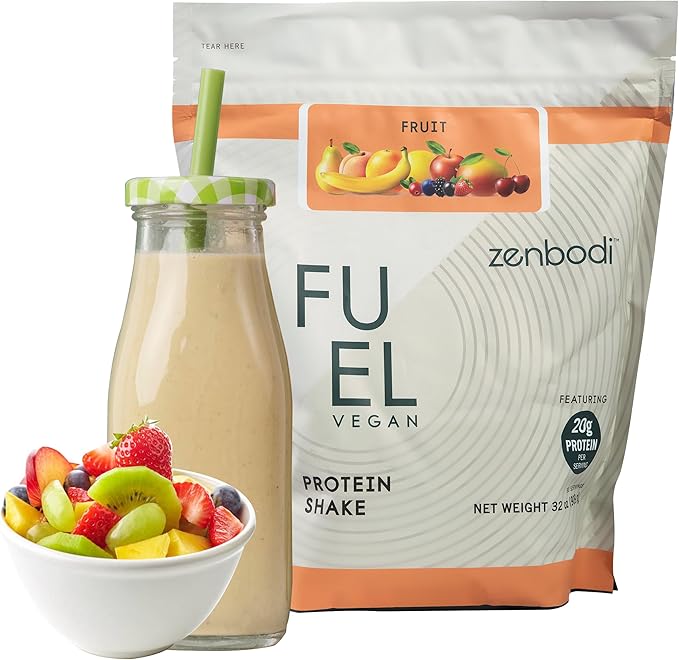 Fuel Vegan Protein Powder Fruit Flavor - 21g of Protein Each Serving Delicious Plant-Based Blend for Muscle Growth Crafted from Pea with Vegan D3 No Artificial Flavors Gluten-Free