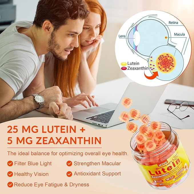 NEVISS Sugar-Free CoQ10 Gummies 60 Count + Lutein Gummies 60 Count