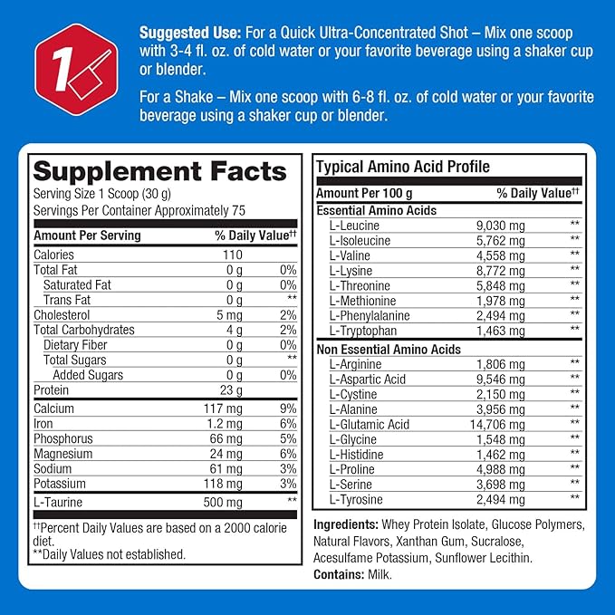 Prolab Whey Isolate 5LB Ultra-Pure Fast-Absorbing Whey Protein Isolate with 23g Protein &amp BCAAsSupports Lean Muscle Growth Recovery &amp Performance (Vanilla Ice Cream)