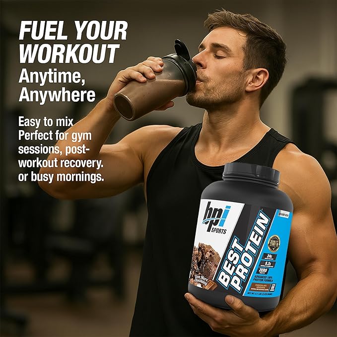 BPI Sports Best Protein – 100% Whey Protein Powder – Muscle Growth Recovery Meal Replacement – No Fillers Gluten Free – Best Protein Powder for Men &amp Women | Chocolate Brownie – 5.1 Pounds