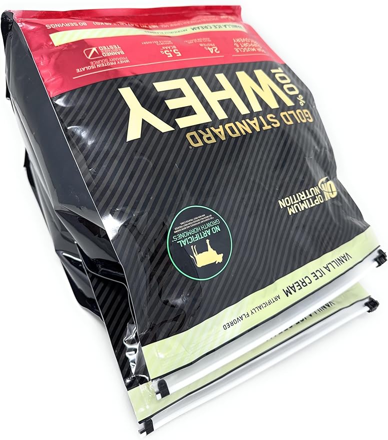 Optimum Nutrition Gold Standard 100% Whey Protein Powder Vanilla Ice Cream 10 Pound (Packaging May Vary)
