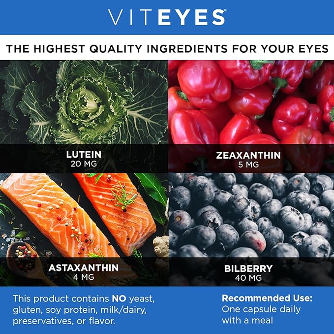Viteyes Blue Light Defender+ Supplement Capsules Dietary Safeguard from Harmful Blue Light 30 Capsules