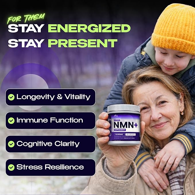 NMN Supplement with NAD+ and Resveratrol - 10000MG Extra Strength | NMNH Alternative | NAD Liposomal Supplements for Men and Women - Supports Cellular Energy | 90 Capsules 3 Months Supply