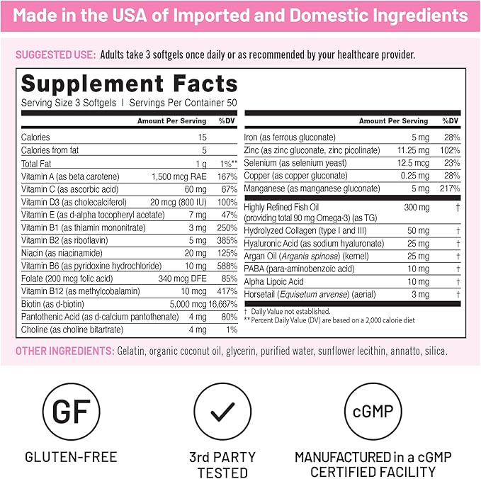 NatureWise [1] Hair Skin &amp Nails - Biotin + Multi Vitamin - 150 Softgels[50-Day Supply] + (Pack of 2) Digestive Enzymes + Probiotics &amp Prebiotics - 60 Capsules[30-Day Supply]