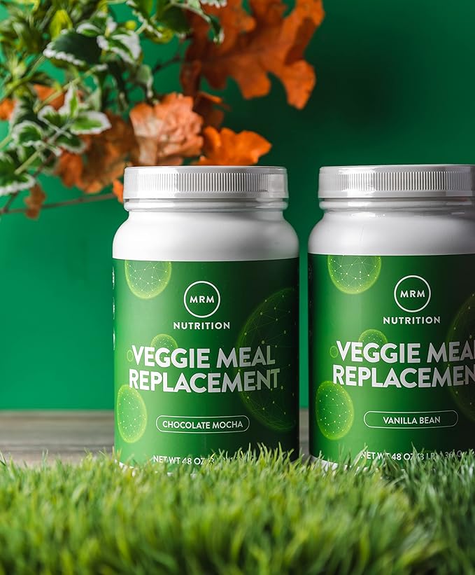 MRM Nutrition Veggie Meal Replacement Protein - Chocolate Mocha Flavored 22g Vegan Protein for Women &amp Men Macronutrient Formula with Enzymes &amp Amino Acids - 28 servings