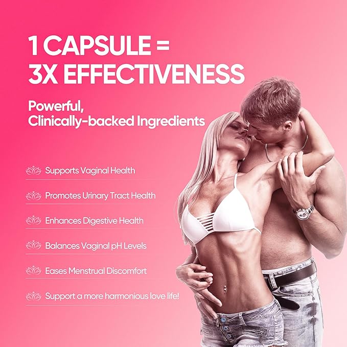 Vaginal Probiotics for Women pH Balance with Lactobacillus Probiotic &amp Cranberry White Pomegranate Women's Vaginal Health Supplement Healthy Vaginal Odor &amp Vaginal Flora 30Ct (Pack of 2)