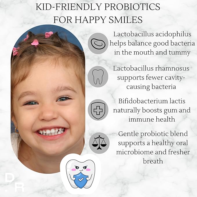 Dentabiom Bundle – Adult &amp Kid Probiotic Chewable Tablets for Oral Health Sugar-Free 60 Count (Mint + Blueberry)