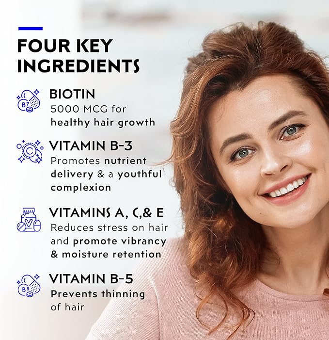 Elon Matrix 5000 Complete Multivitamin — Skin Hair and Nail Growth Vitamins — Healthy Hair Growth Vitamins for Women &amp Men — 5000Mcg Biotin Supplement Pack of 2 (120 Day Supply)