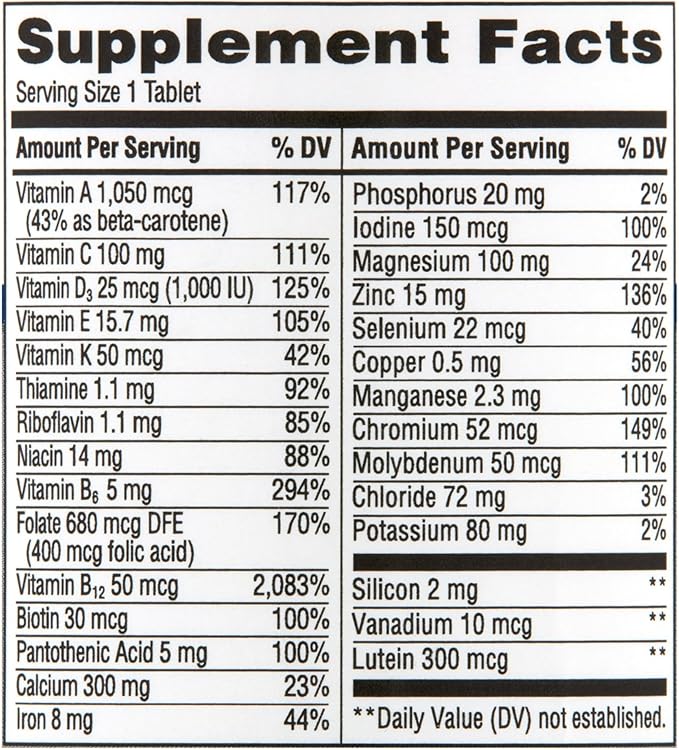 Equate Complete Multivitamin Tablets Women 50+ 100 Tablets - Set by Basket Goods