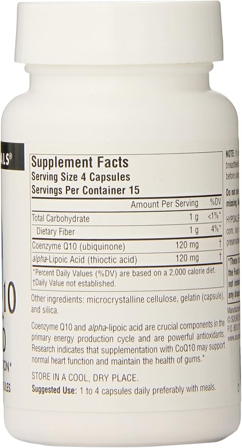 Source Naturals Coenzyme Q10/Lipoic Acid 30mg/30mg 60 Count (Pack of 12)