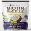Biotin 10000mcg with Keratin Hyaluronic Acid &amp Coconut Oil | 180 Advanced Softgels Fast Absorption 3 Month Supply | Supports Strong Hair Skin &amp Nails | Non-GMO Gluten-Free UK Made