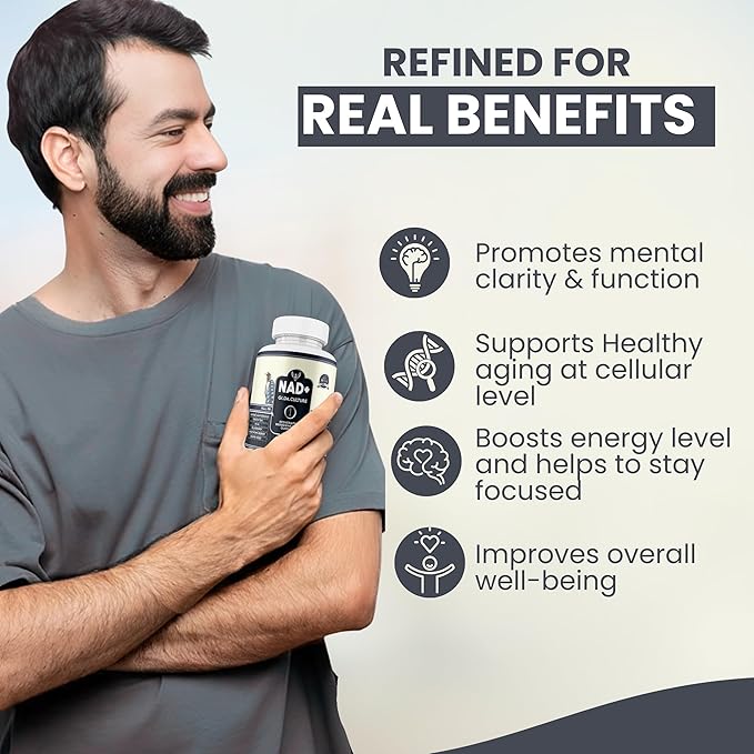 NAD+ Resveratrol Supplement for Energy Cellular Health &amp Healthy Aging – High Potency NAD Plus Capsules for Men &amp Women – Antioxidant Support (180 Count (Pack of 1))