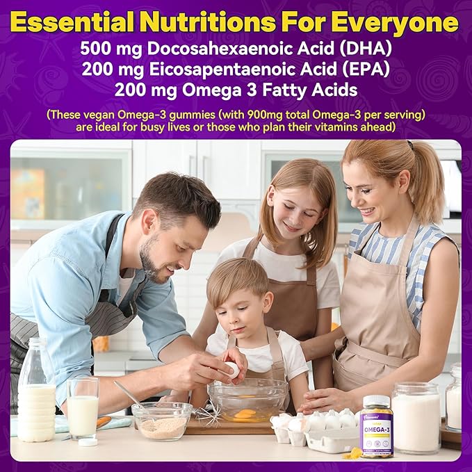 Omega 3 Gummies 2 Pack + 1 Pack Turmeric Gummies with Ginger