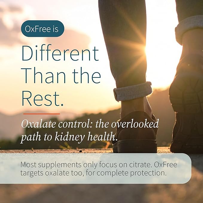 OxFree® | Kidney Health Support &amp Protector | Oxalate Reducing Tablets for Calcium Oxalate Balance | Science-Based Support Beyond Cleanse Detox or Stone Dissolver Supplements | 120 Tablets